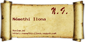 Némethi Ilona névjegykártya